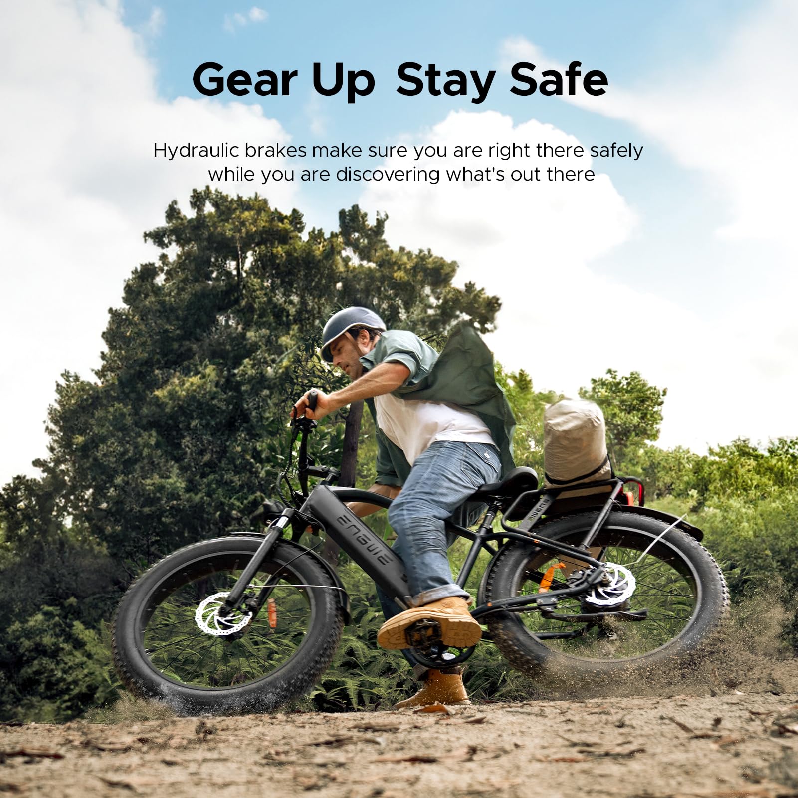 ENGWE E26 Electric Bike E-Bike for Adults with 26"x4.0" Fat Tire,250W E Mountain Bike 48V 16Ah Battery Range Up to 140KM, Speed-7 Dual Suspension All-Terrain Ebike MTB