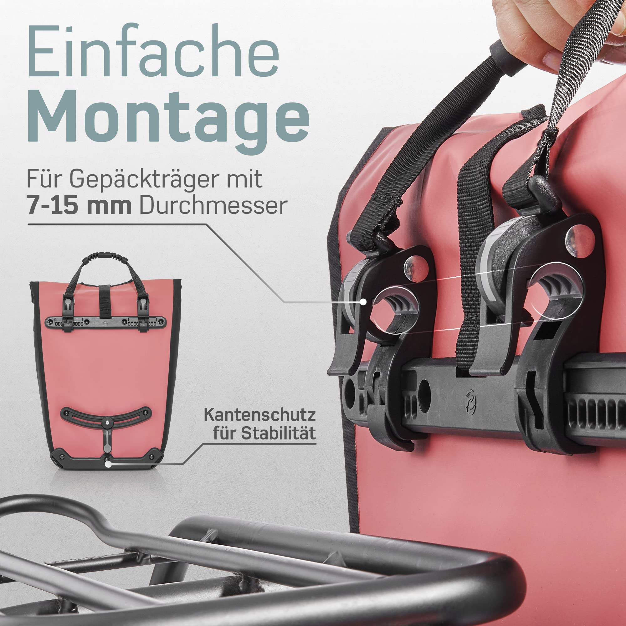 Borgen Bicycle Shopping Luggage Rack Bag - 23L with Removable Cooling Insert - Usable as Bicycle and Carrier Bag