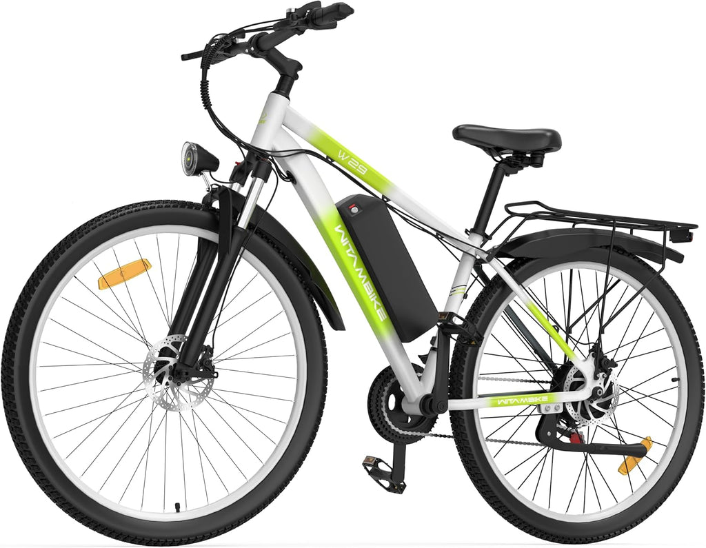 Mens Electric Bike 29" Off-Road & City E Bike, 250W Motor, 36V 15Ah Battery, 25km/h, 21-Speed, Hydraulic Suspension, 180mm Disc Brake, LED Display & Headlight, Up to 90km Range, 150kg Max Load