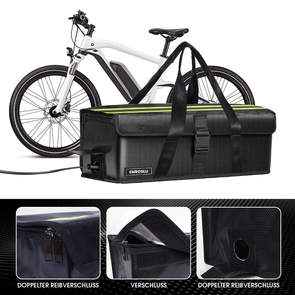 Ebike Battery Bag, 8 Layers Fire Protection, Fireproof Battery Bag up to 1800°C, Waterproof, Explosion-Proof, Transport, Charging