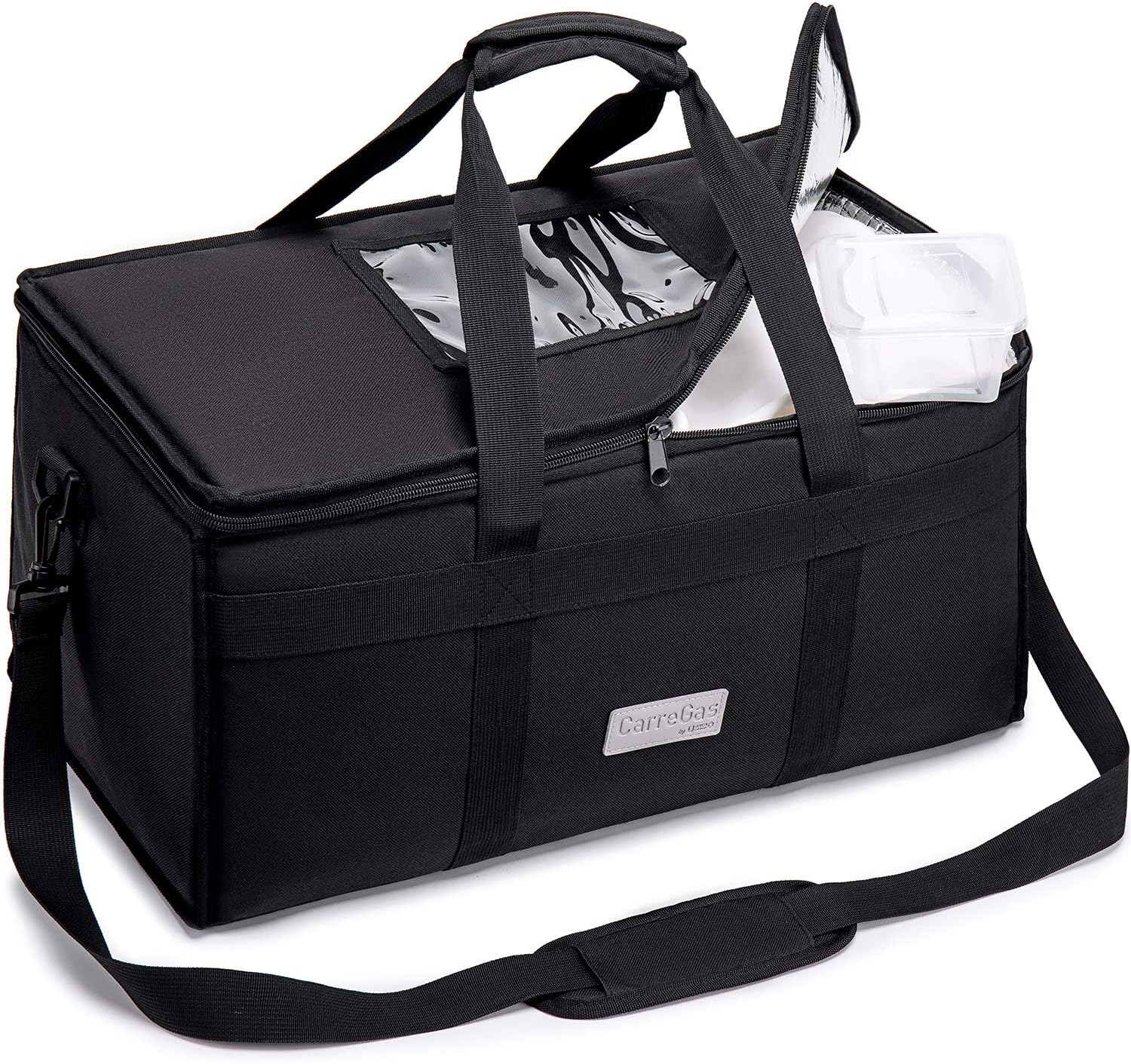 Backpack Premium Food Delivery Bag, Thermal Insulated Cooler Bag Large Capacity Suitable for Cold and Hot Food with Dividers, Takeaway Home Delivery, Suitable for Bike 40x40x43cm 68L