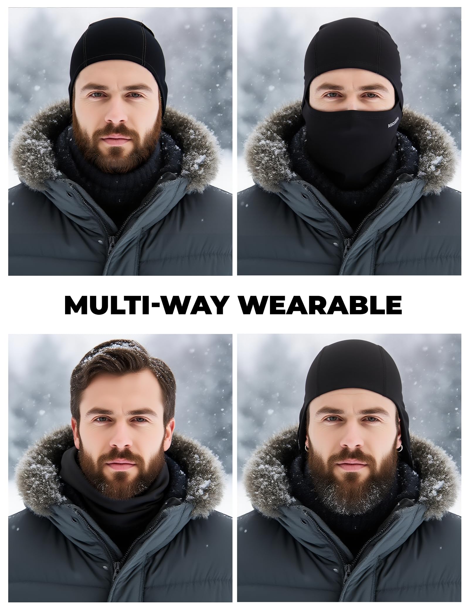 ROCKBROS Ski Mask Cycling Balaclava Windproof, Thermal Neck Gaiter Soft Full-mask Polar Fleece Headwear 11 Colors for Autumn Winter Skating, Skiing, Running, Cycling