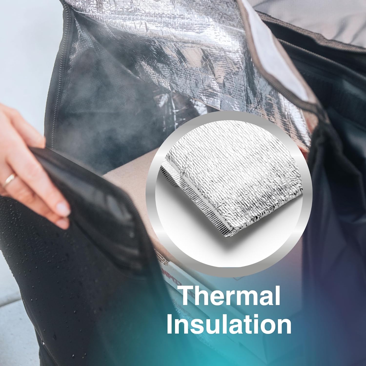 Telescopic Cubic 89L, Insulated Food Delivery Bag, Expandable Functionality, 100% Water-Repellent, Fully Foldable, Reflective Stripes, Designed for Professional Couriers (Telescopic Cubic)