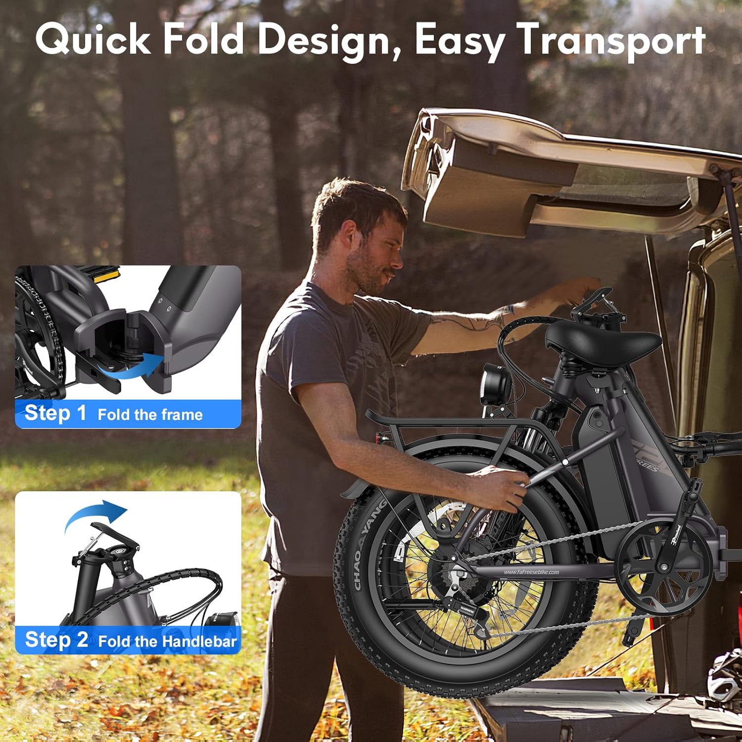Fafrees FF20 Polar Folding Electric Bike, 998Wh Dual Battery, 140km Range, 20x4.0 INCHES Fat Tyres, Pedal Assist EBike for Audlts