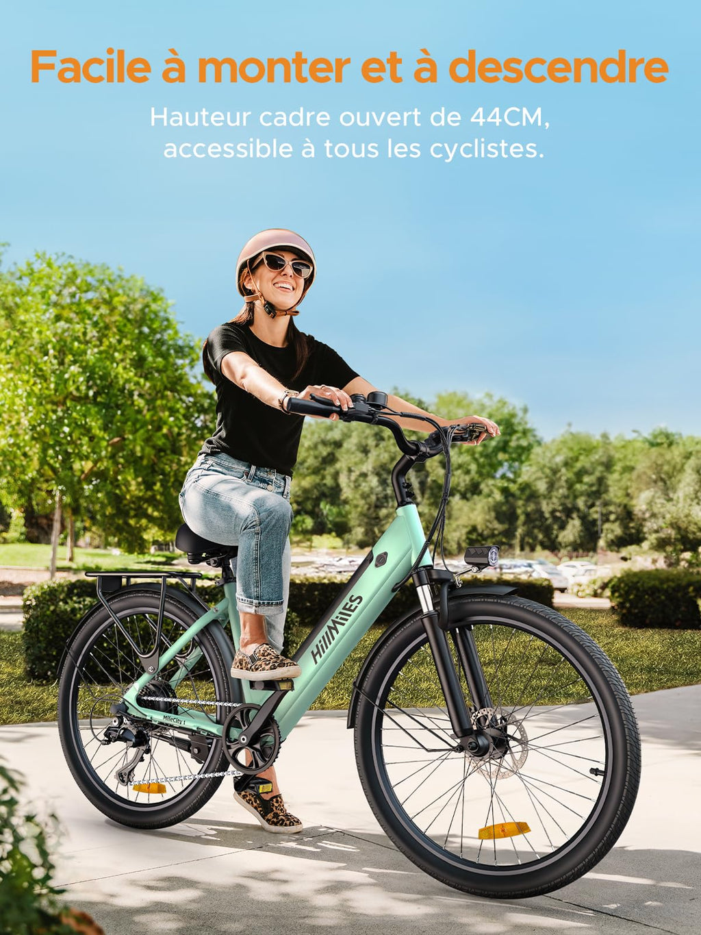 MileCity1 26" Electric Bike for Adults, 7 Speed Electric Bicycle with 36V 13Ah Removable Battery, 25km/h & 80-100km Range E Bike for Urban Commuters with Rear Rack, IP65 Waterproof