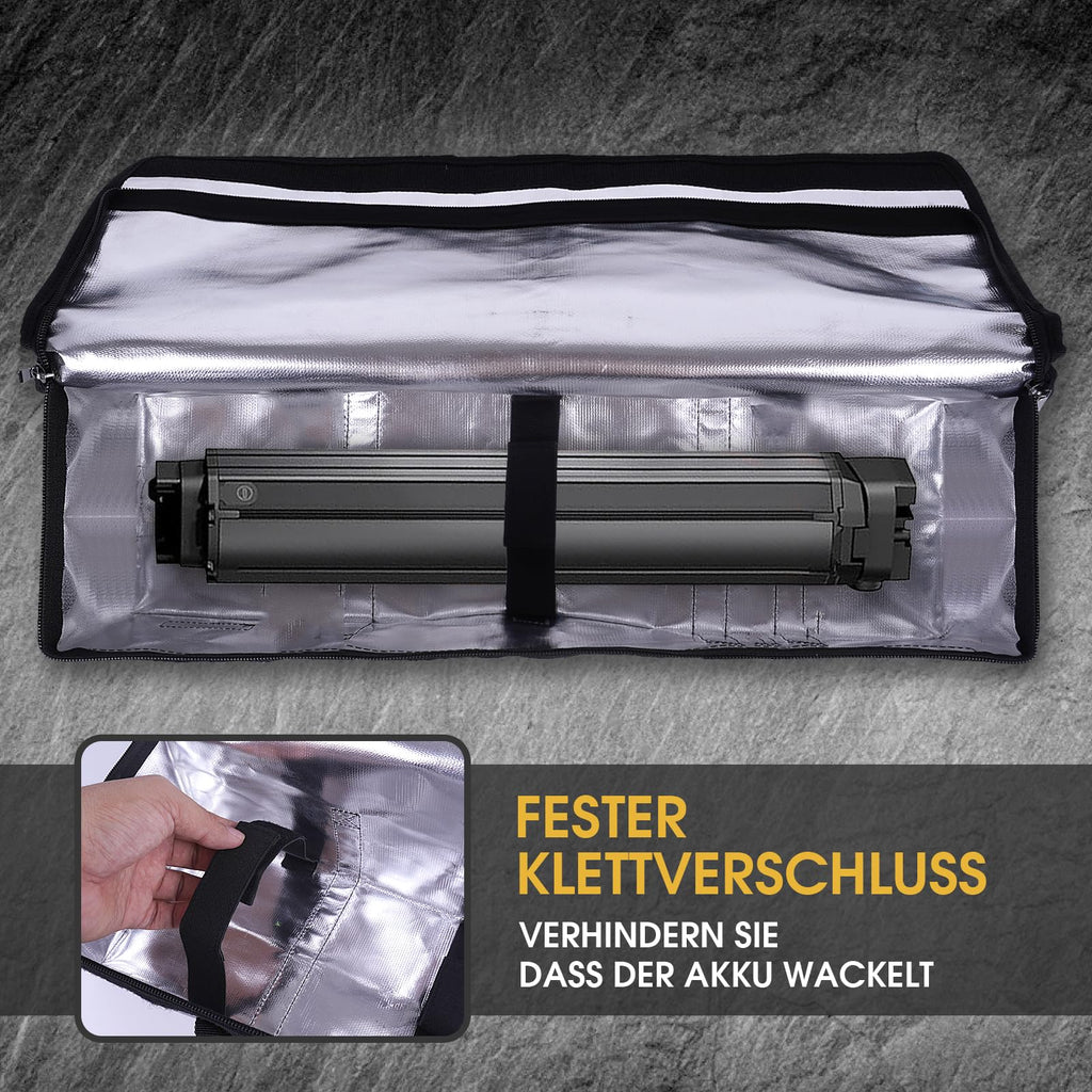 Ebike Battery Bag, 8 Layers Fire Protection, Fireproof Battery Bag up to 1800°C, Waterproof, Explosion-Proof, Transport, Charging