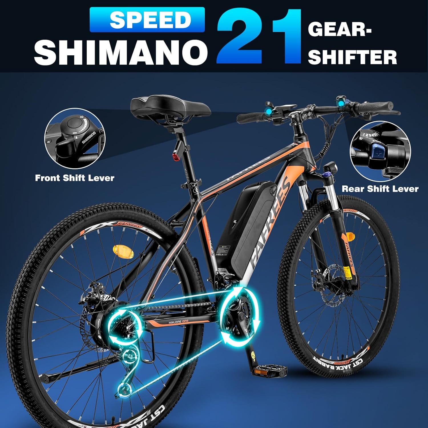 Fafrees 26 INCHES Electric Bikes for Adults, 36V 13Ah Removable Battery Pedal Assist Ebikes for Men Ladies, 250W Electric Bicycle for City, 25KM/H 21-Speed MTB, 26 HAILONG ONE