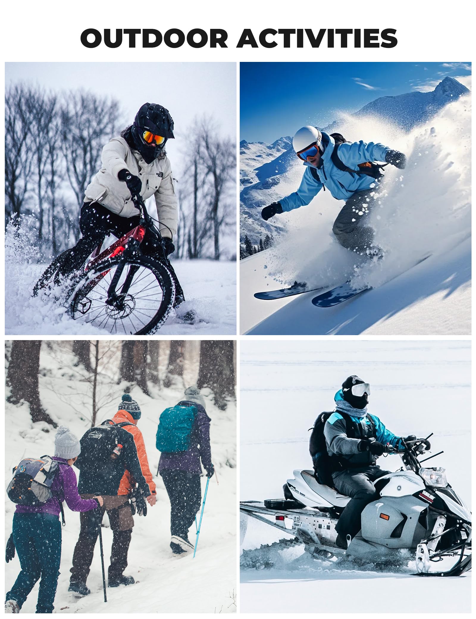 ROCKBROS Ski Mask Cycling Balaclava Windproof, Thermal Neck Gaiter Soft Full-mask Polar Fleece Headwear 11 Colors for Autumn Winter Skating, Skiing, Running, Cycling