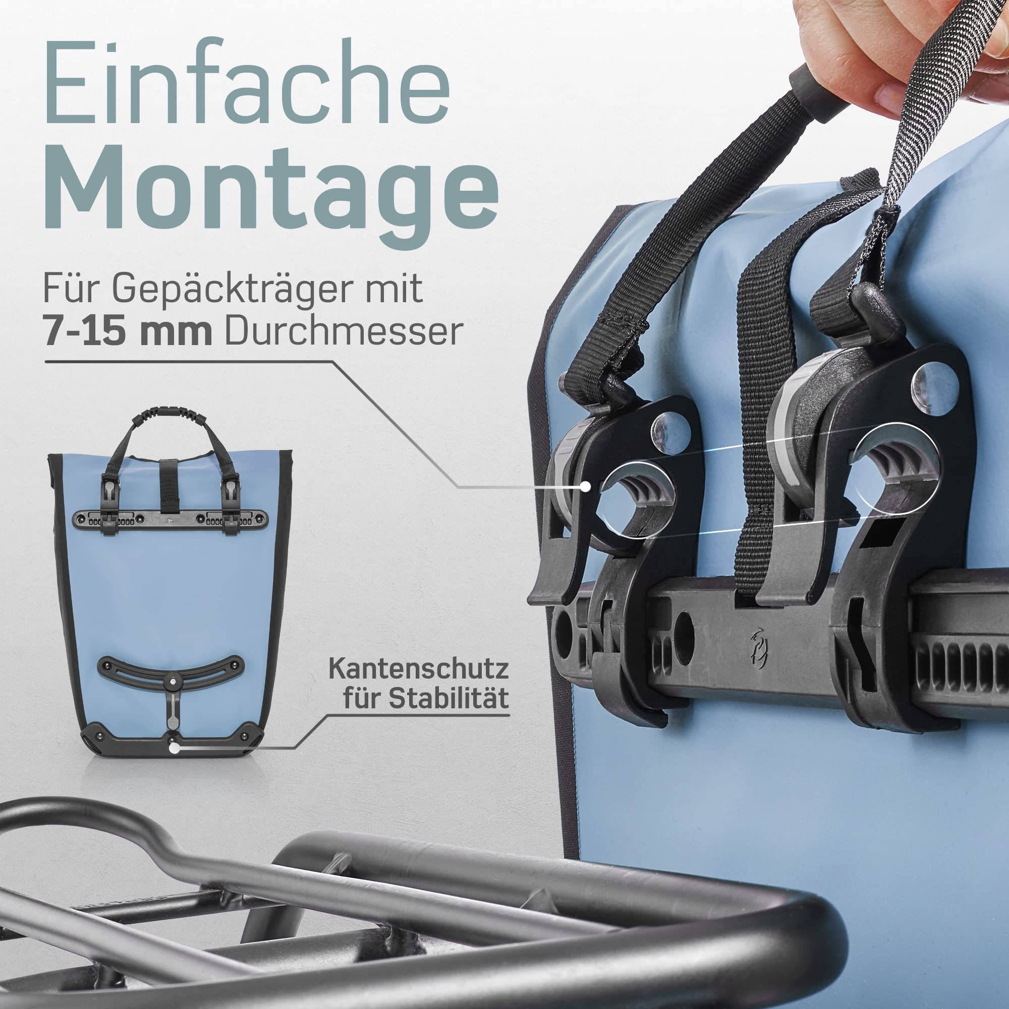 Borgen Bicycle Shopping Luggage Rack Bag - 23L with Removable Cooling Insert - Usable as Bicycle and Carrier Bag