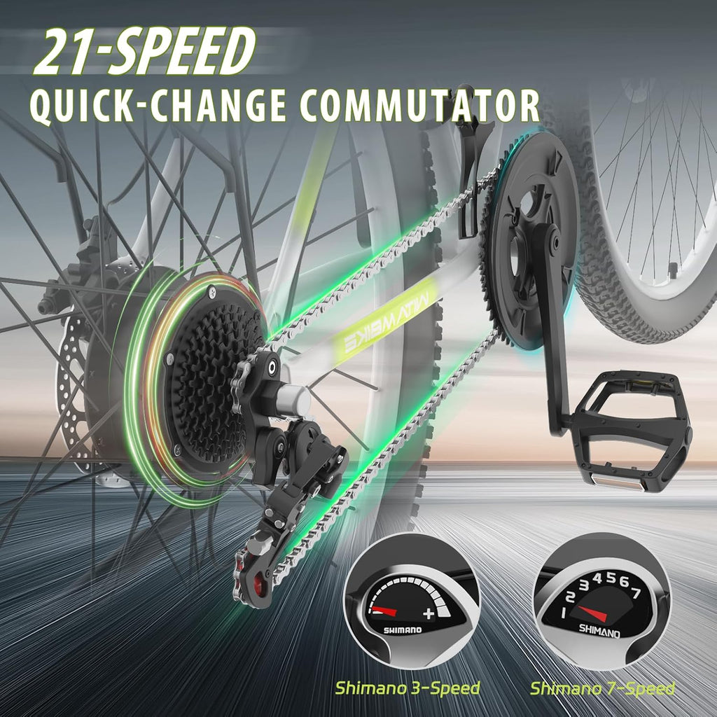 Mens Electric Bike 29" Off-Road & City E Bike, 250W Motor, 36V 15Ah Battery, 25km/h, 21-Speed, Hydraulic Suspension, 180mm Disc Brake, LED Display & Headlight, Up to 90km Range, 150kg Max Load
