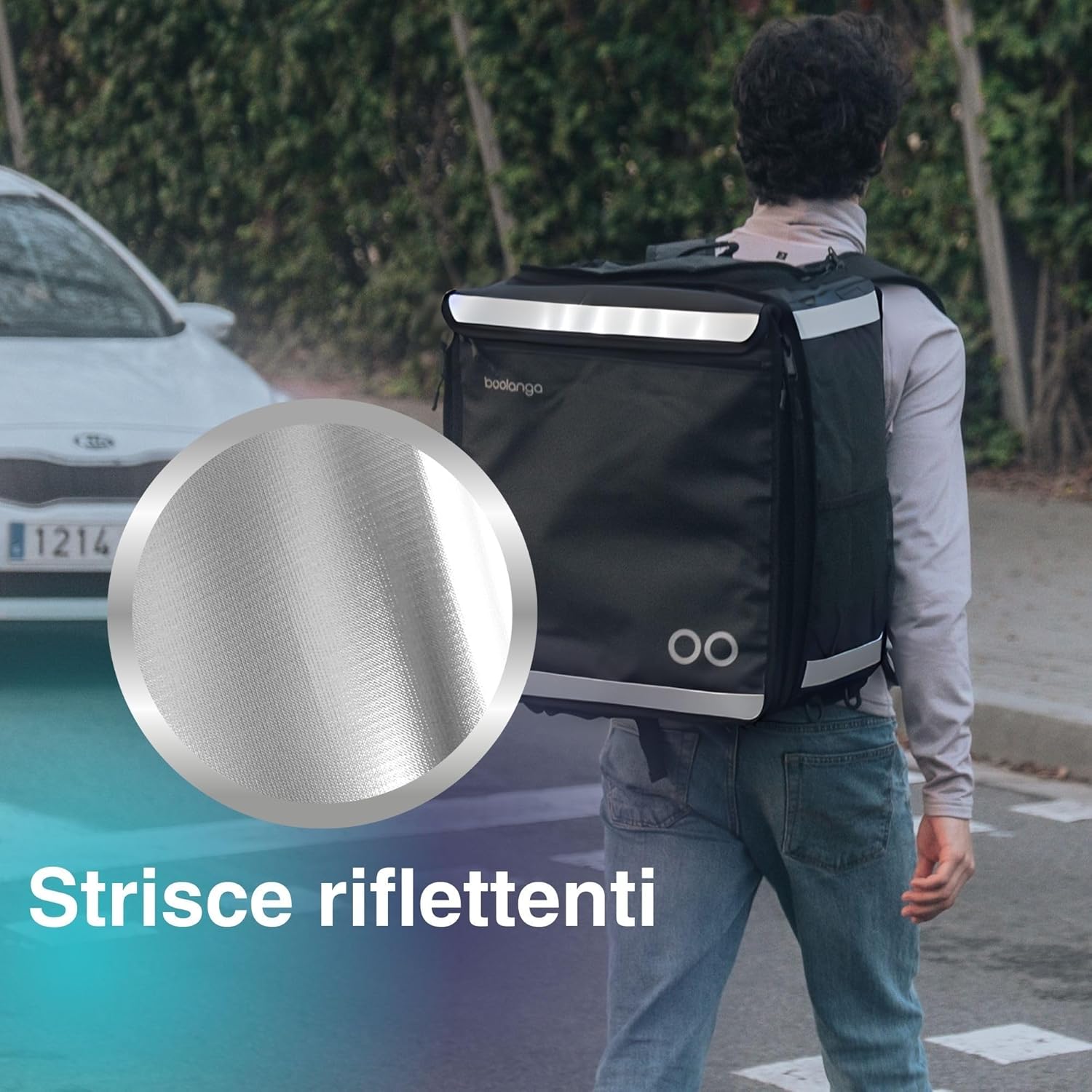 Telescopic Cubic 89L, Insulated Food Delivery Bag, Expandable Functionality, 100% Water-Repellent, Fully Foldable, Reflective Stripes, Designed for Professional Couriers (Telescopic Cubic)