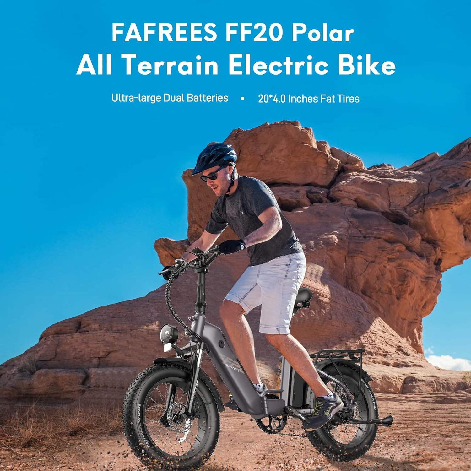 Fafrees FF20 Polar Folding Electric Bike, 998Wh Dual Battery, 140km Range, 20x4.0 INCHES Fat Tyres, Pedal Assist EBike for Audlts