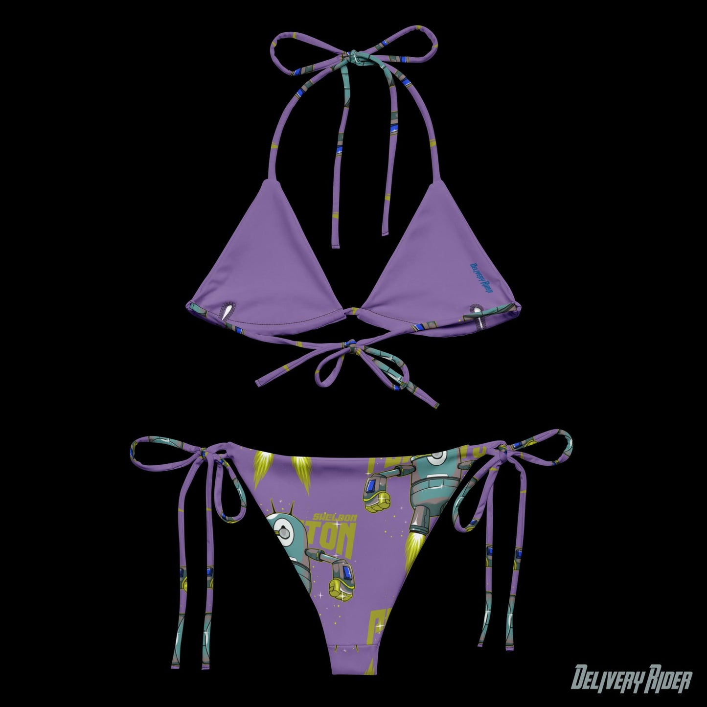 Plankton All-over print recycled string bikini