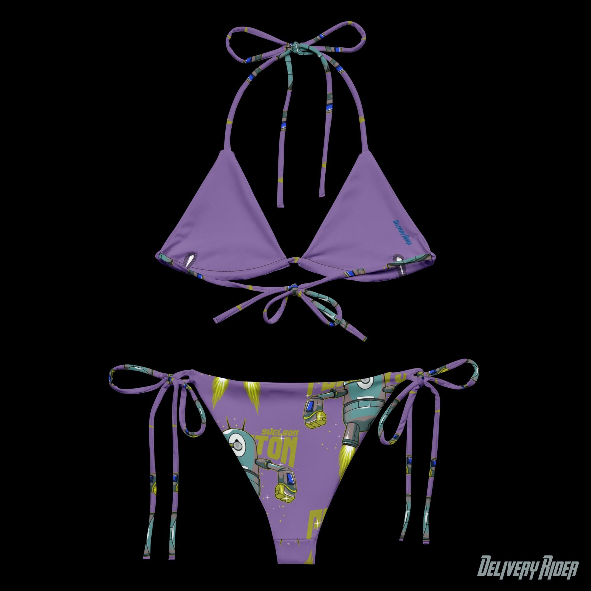 Plankton All-over print recycled string bikini