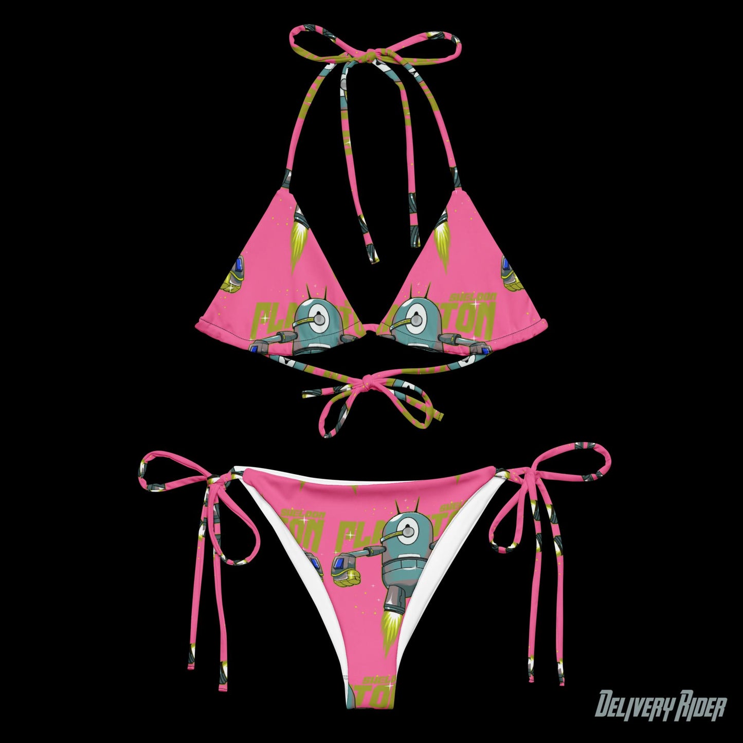 Plankton All-over print recycled string bikini