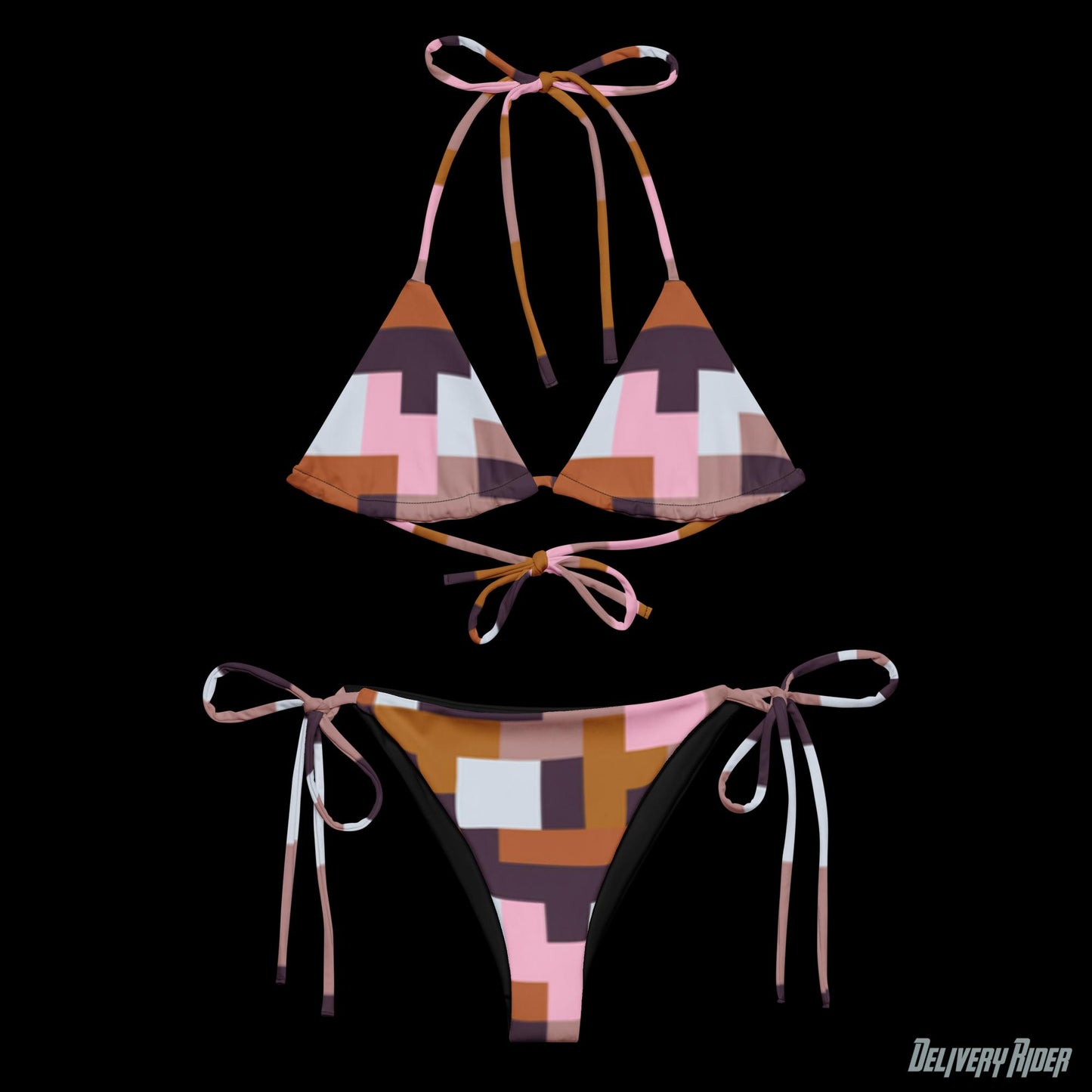 Delivery Rider All-over print recycled string bikini