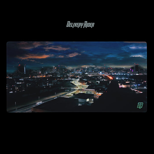 Delivery Rider Gaming mouse pad (Drone Short Over Birmingham) Night