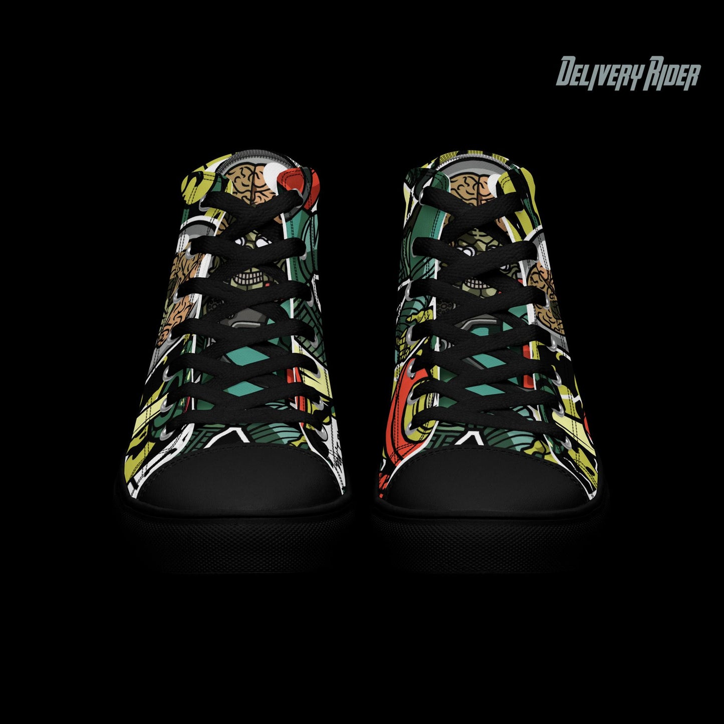 Delivery Rider high top canvas shoes