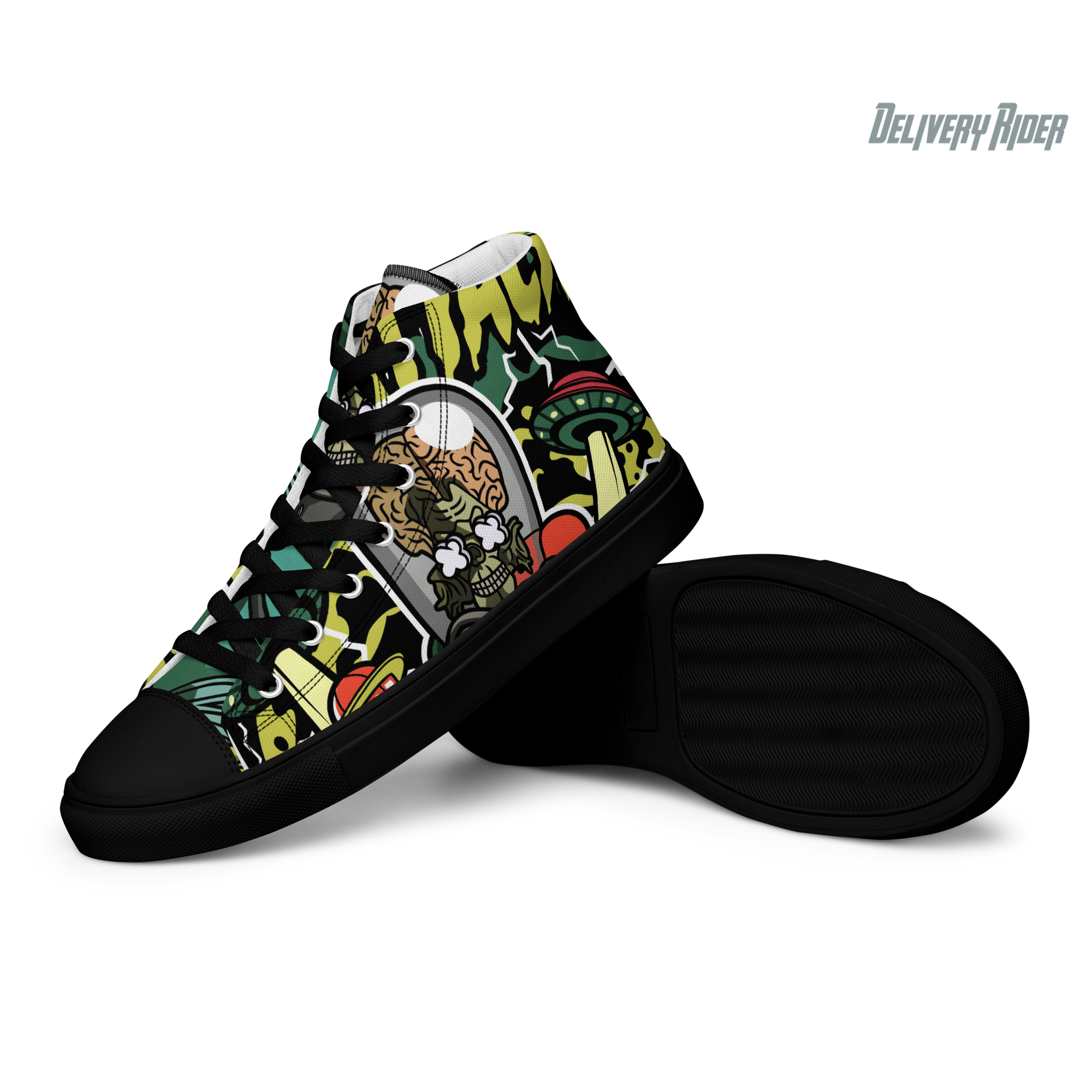 Delivery Rider high top canvas shoes