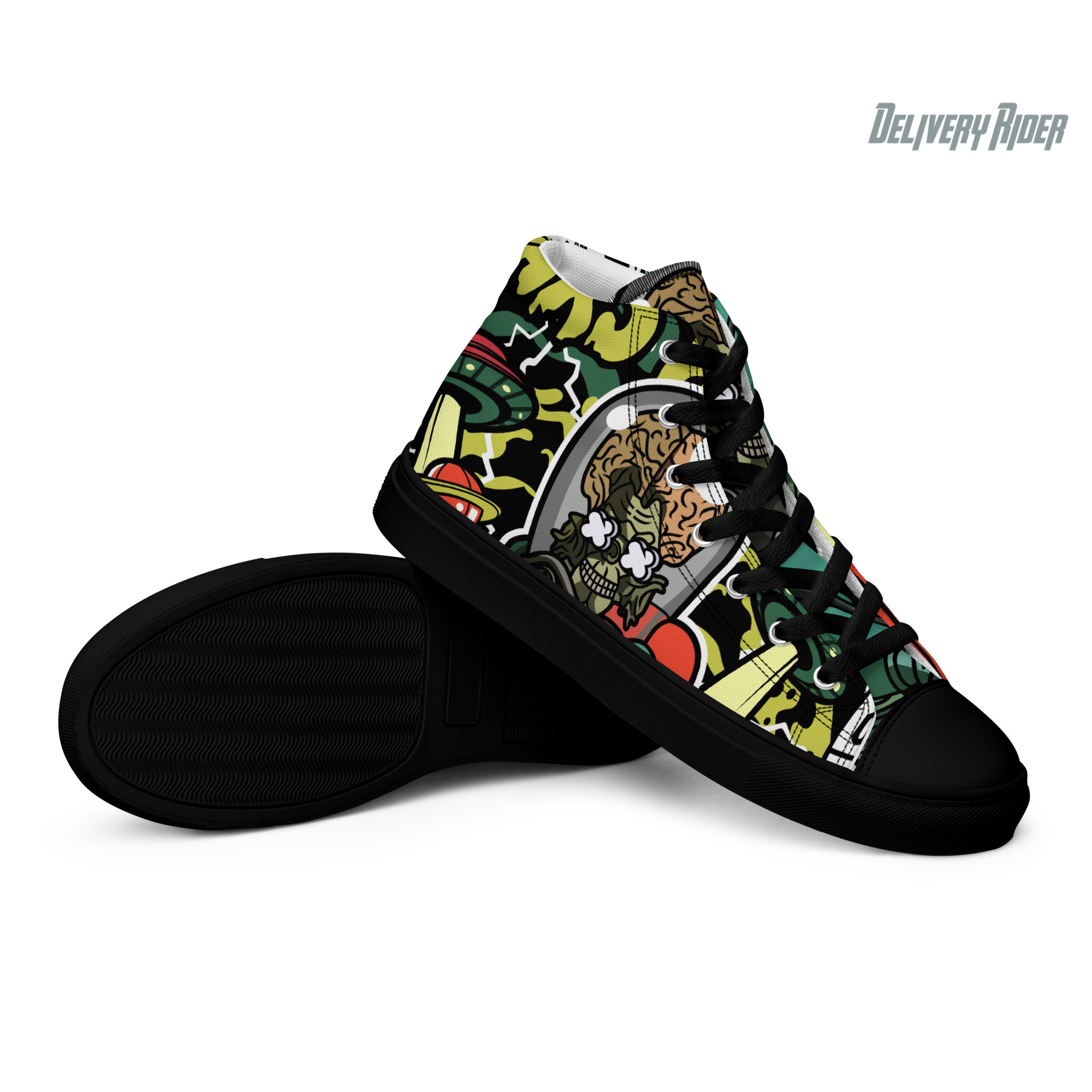 Delivery Rider high top canvas shoes
