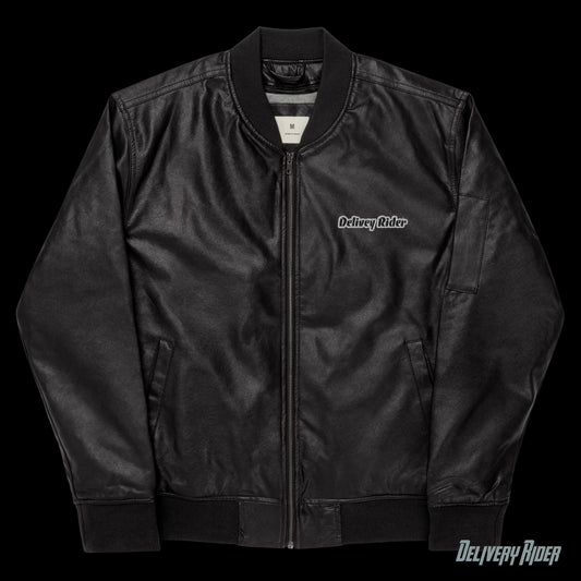 Delivery Rider Leather Bomber Jacket