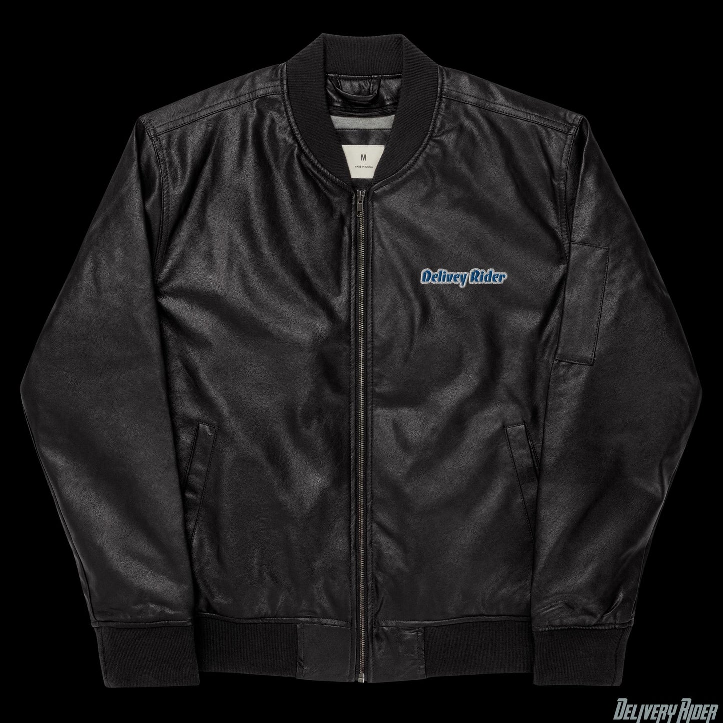 Delivery Rider Leather Bomber Jacket