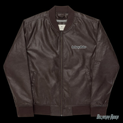 Delivery Rider Leather Bomber Jacket