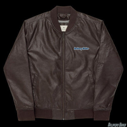 Delivery Rider Leather Bomber Jacket