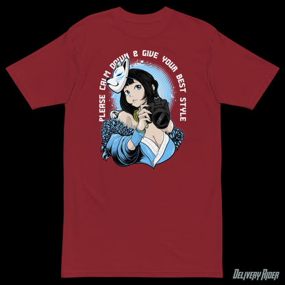 Kitsune Girl With Mask Men’s premium heavyweight tee