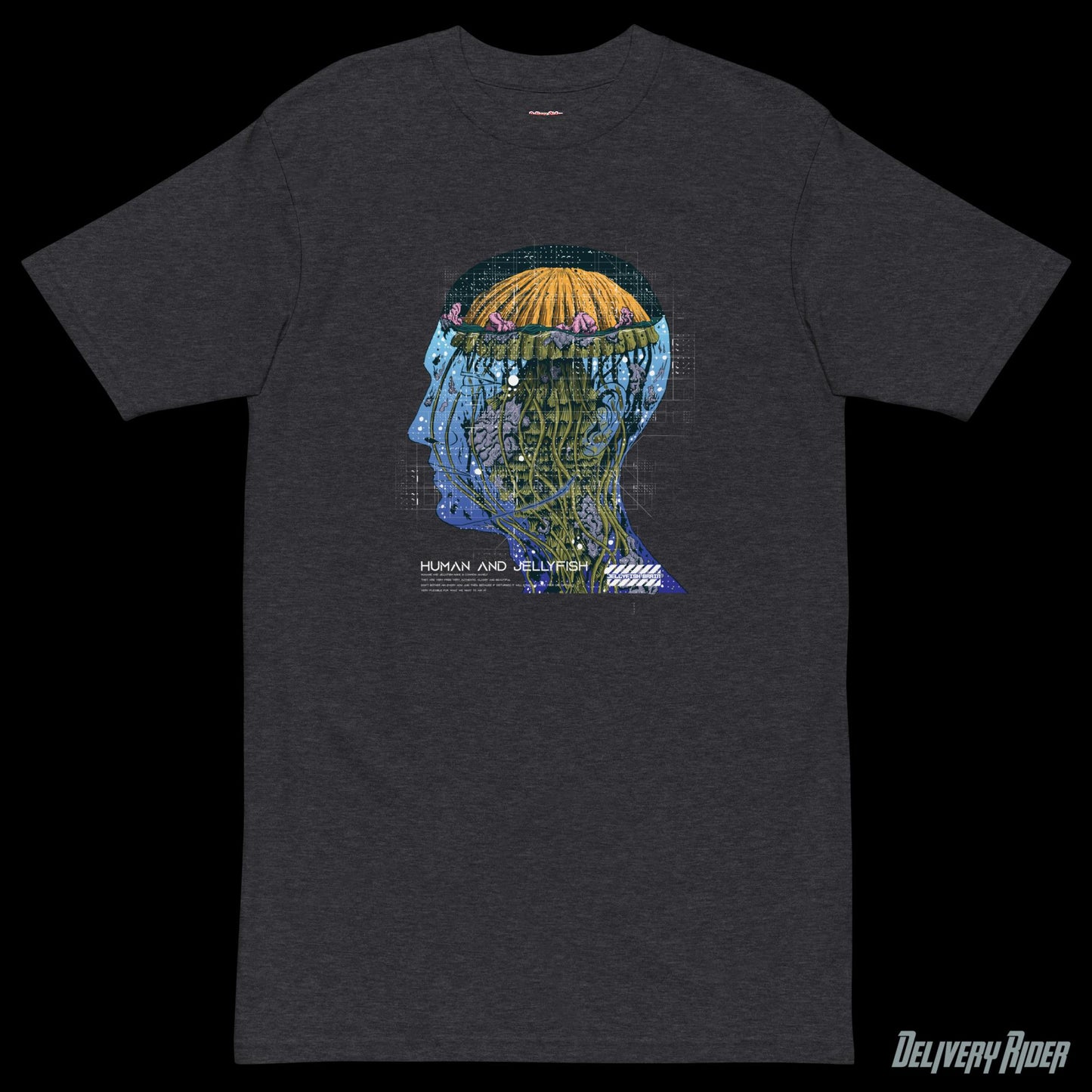 Delivery Rider Jellyfish Brain Men’s premium heavyweight tee