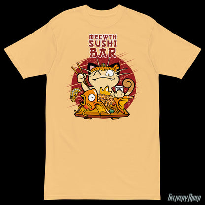 Meowth Sushi Bar Men’s premium heavyweight tee