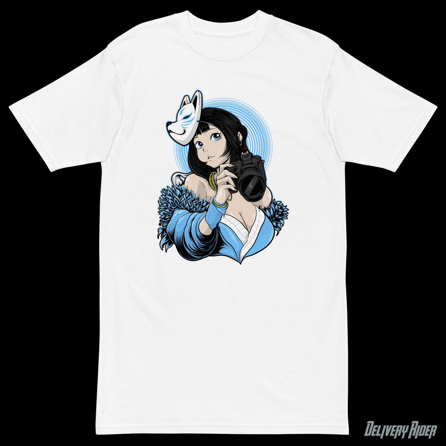 Kitsune Girl With Mask Men’s premium heavyweight tee