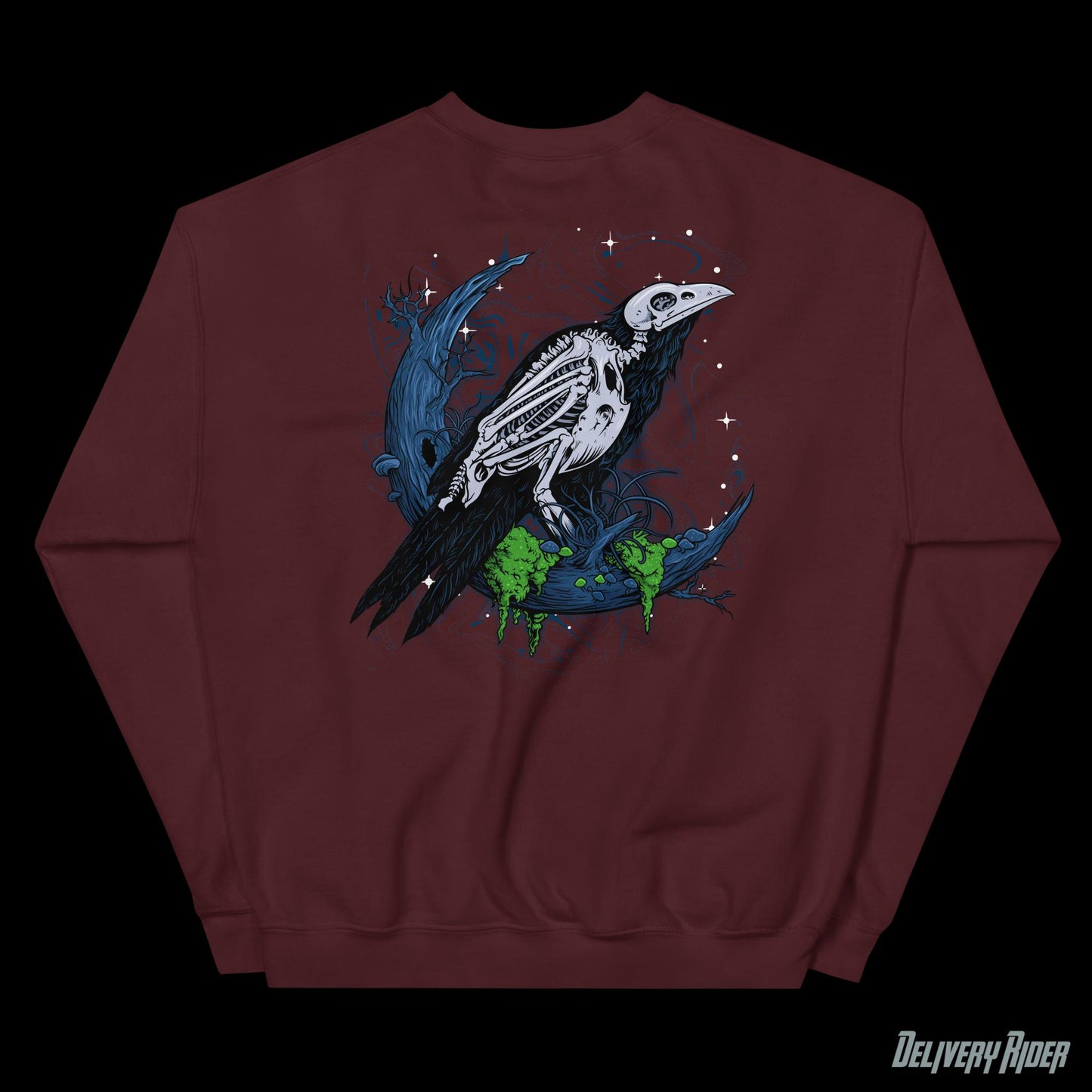 Delivery Rider Skull Bird Unisex Sweatshirt