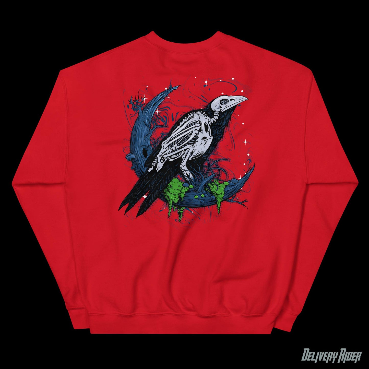 Delivery Rider Skull Bird Unisex Sweatshirt