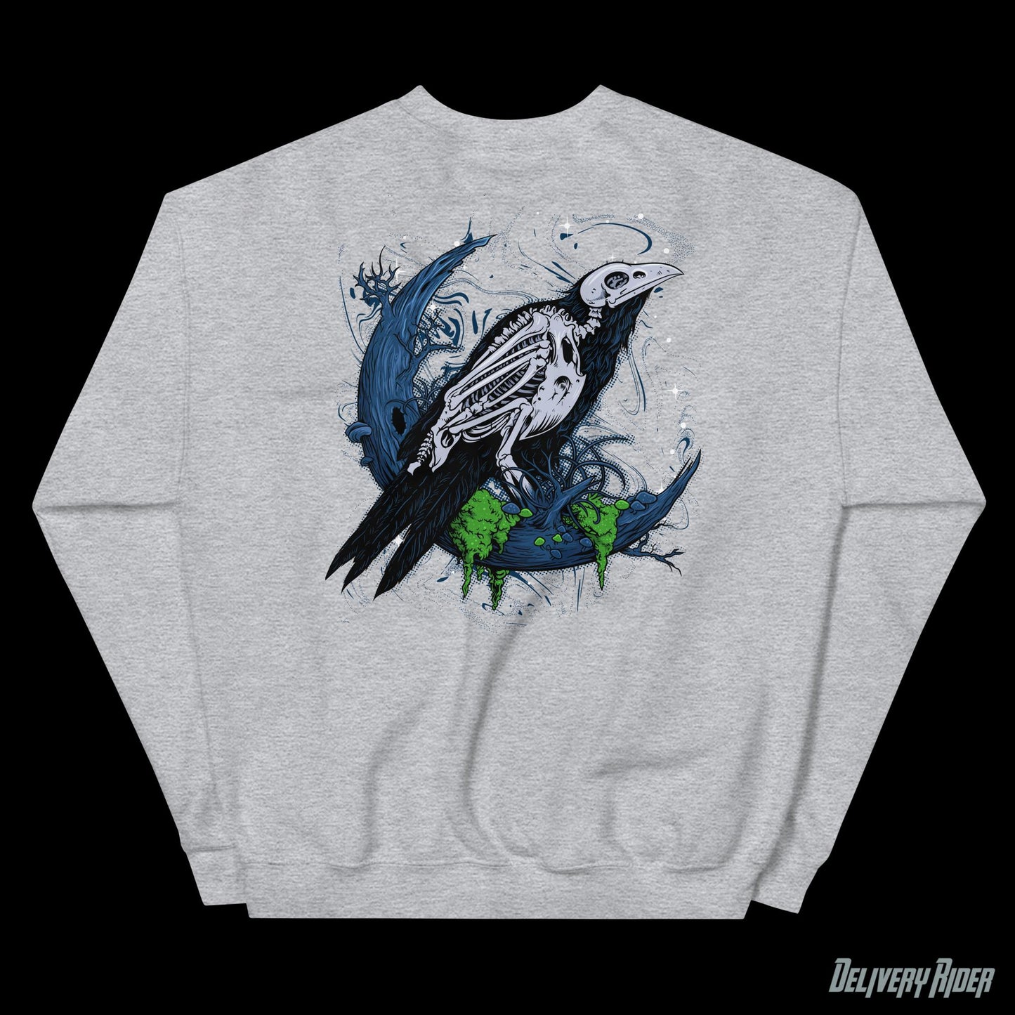 Delivery Rider Skull Bird Unisex Sweatshirt