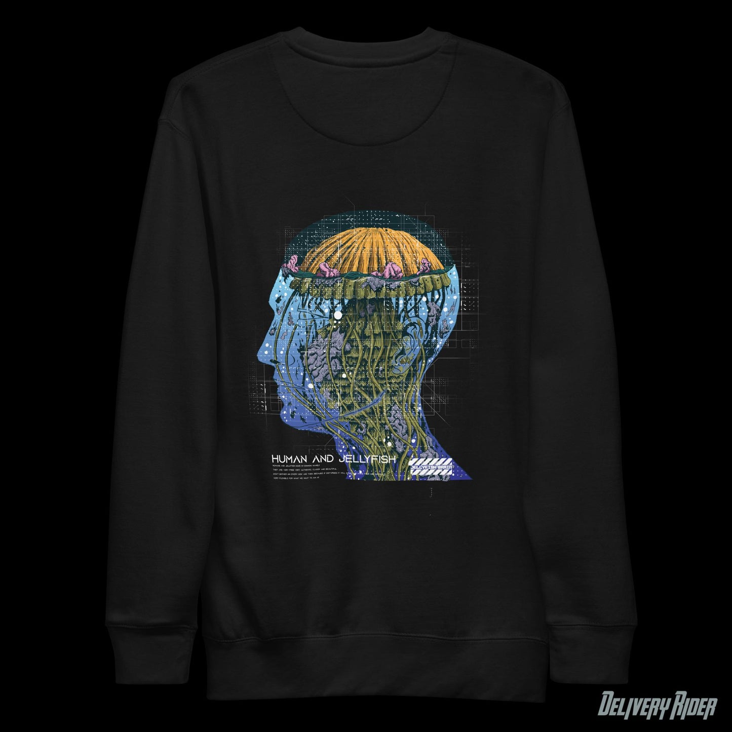 Delivery Rider Jellyfish Brain Unisex Premium Sweatshirt