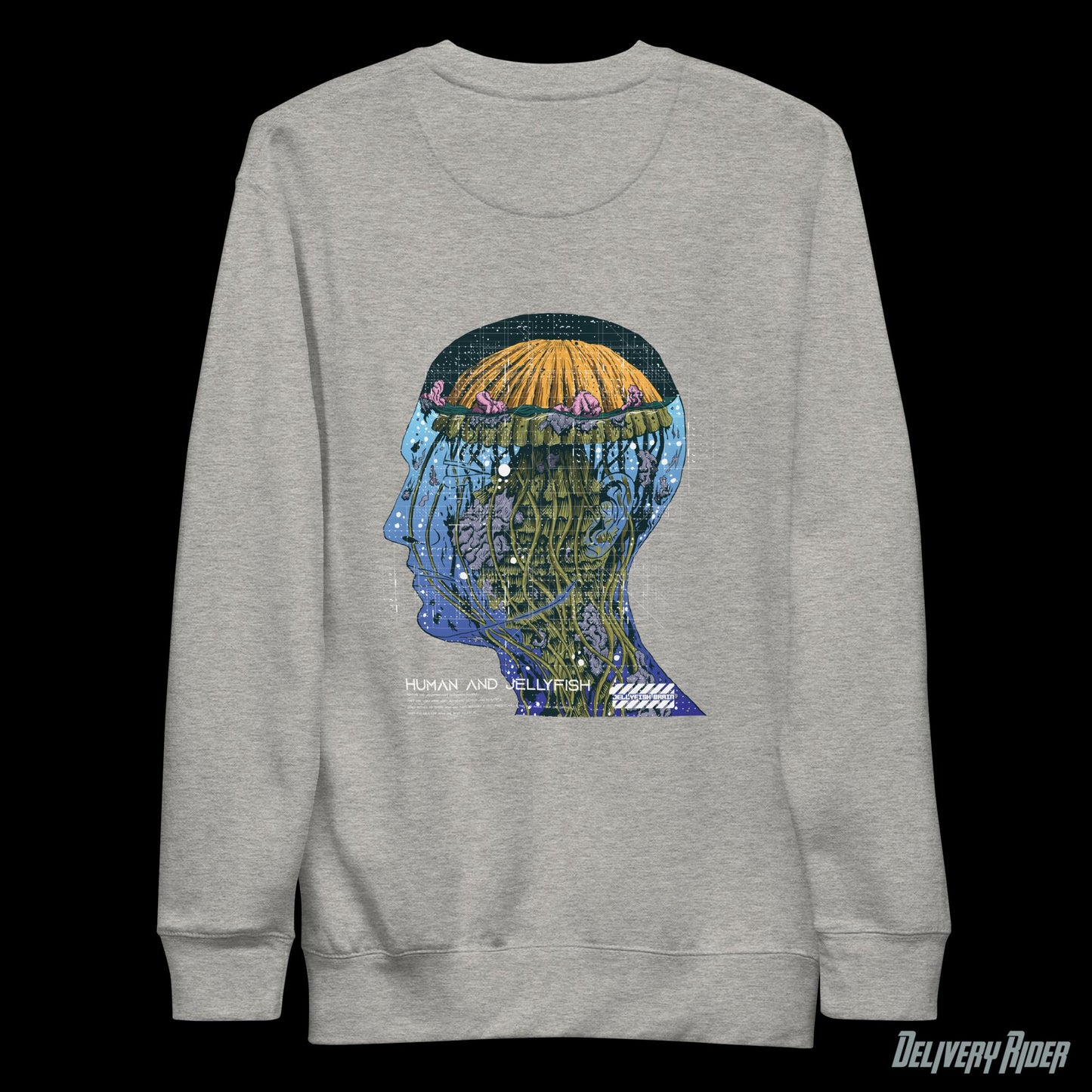 Delivery Rider Jellyfish Brain Unisex Premium Sweatshirt