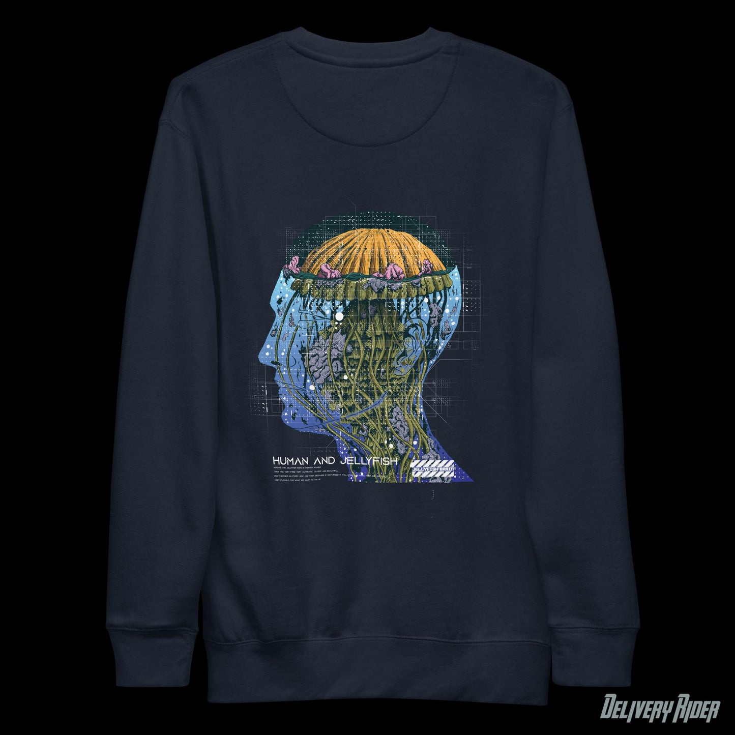 Delivery Rider Jellyfish Brain Unisex Premium Sweatshirt