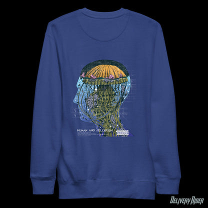 Delivery Rider Jellyfish Brain Unisex Premium Sweatshirt