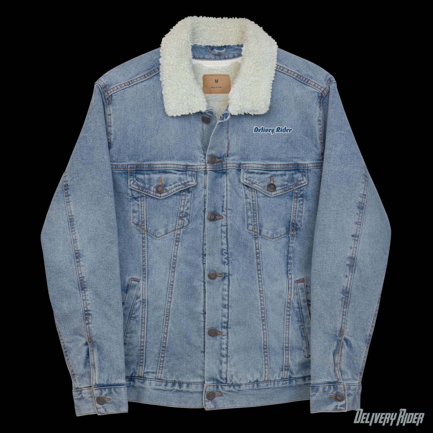 Delivery Rider Unisex denim Sherpa jacket